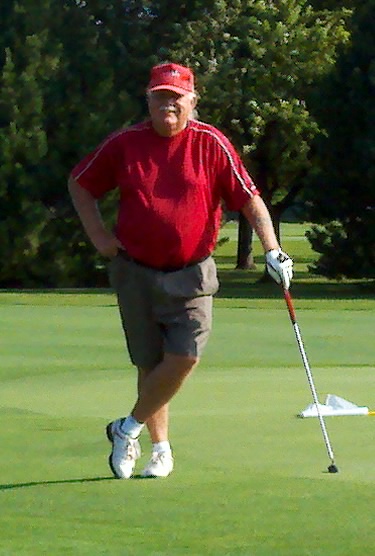 ack LeSage poses for a pic standing on the 6th green.&nbsp; Jack made a run at the 70 and older age division only to finish in second place for the second straight year.